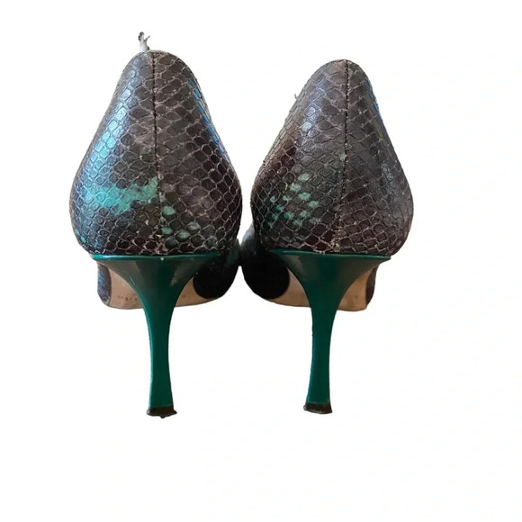 Kate Spade Cris Green Multi Metal Python Heels - Picture 6 of 10